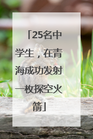 25名中学生，在青海成功发射一枚探空火箭