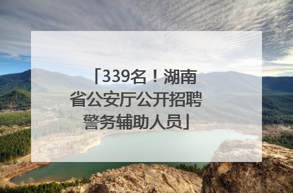 339名！湖南省公安厅公开招聘警务辅助人员