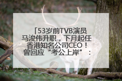 53岁前TVB演员马浚伟升职，下月起任香港知名公司CEO！曾回应“考公上岸”：真不是公务员