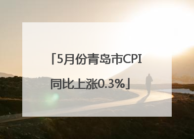 5月份青岛市CPI同比上涨0.3%