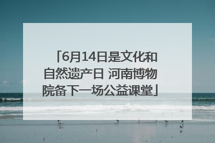 6月14日是文化和自然遗产日 河南博物院备下一场公益课堂