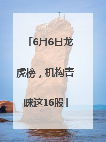 6月6日龙虎榜，机构青睐这16股